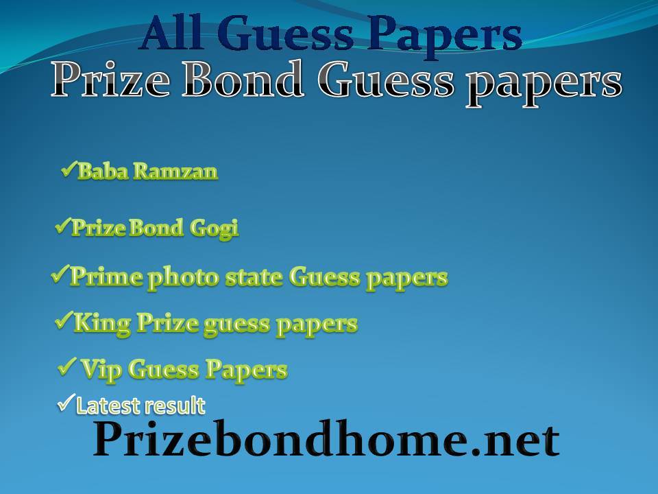 Latest Prize Bond Guess Paper New 15 July 21 Bond750 Free Here